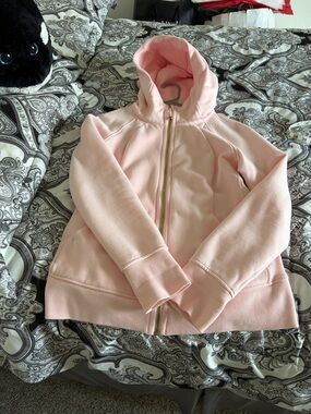 lululemon athletica pale pink fleece zip hoodie